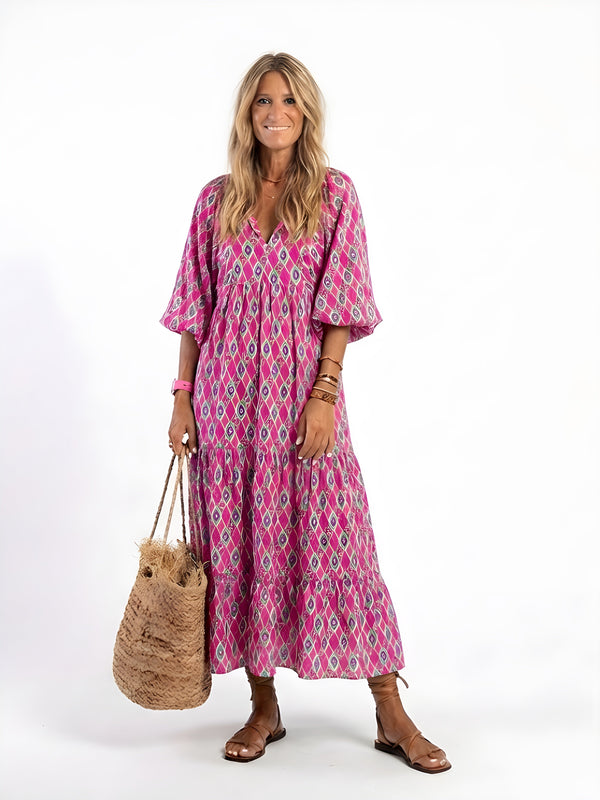 Gabriela | Elegant Tiered Midi Dress