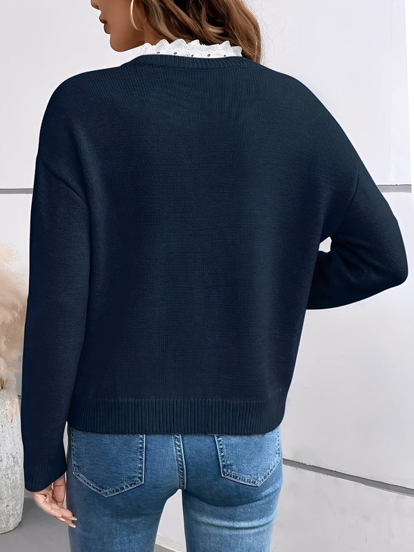 Quinn™ Elegant Lace Detail Jumper