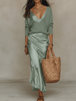 Isolde™ Knit & Satin Ensemble