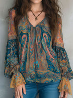 Selah™ Boho Paisley Chiffon Blouse