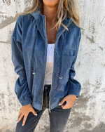 Louise™ Corduroy Hooded Zip Jacket