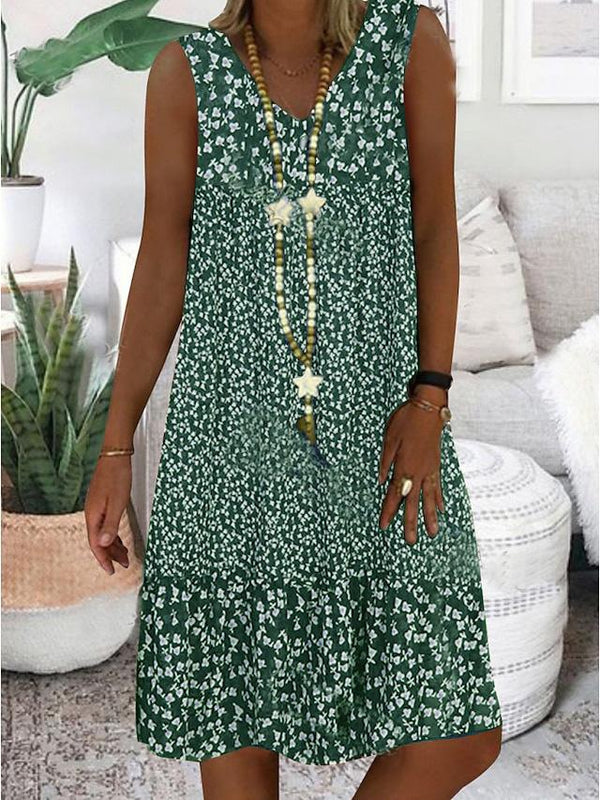 Niana™ Sleeveless Floral V-Neck Dress