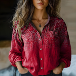 Natalie™ Printed Vintage Blouse