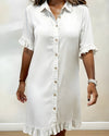 Katie | Effortlessly Flattering Ruched Denim Dress