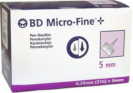 BD MicroFine+ 5mm/31 Gauge Pen Needles (100)