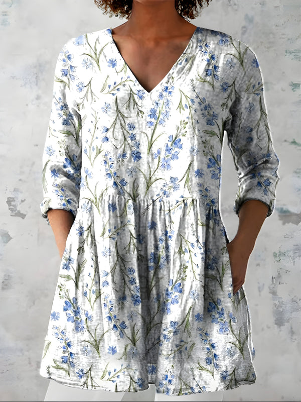 Lenora | Long Blouse with V-Neck