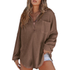 Nova™ Casual Lightweight Button V Neck Tunic Blouse