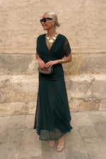 Emelia™ Elegant V-Neck Maxi Dress