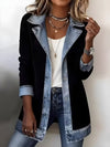 Luna™ Elegant Denim Lapel Combined Coat