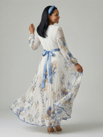 Beatrice | Pleated Wrap Midi Dress