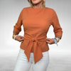 Avril™ Elegant Tie-Waist Blouse