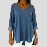 Selena™ Vintage Oversized Denim Top