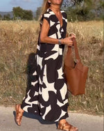 Victoria™ Elegant V-Neck Printed Dress