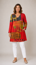 Maria | Long Blouse with V-Neck