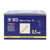 BD Micro-Fine+ U40 Syringes 0.5ml 30G x 8mm | Box of 100