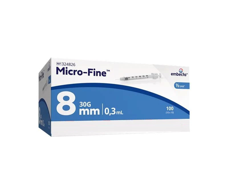 BD MicroFine + Plus 0.3ml U100 30G 8mm x 100
