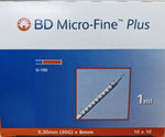 BD MicroFine + Plus 1ml U100 30G 8mm Syringes x 100 - Special Offer