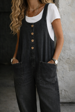 Zariyah | Vintage Washed Cotton Denim Overalls