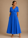 Analeia | Elegant V-Neck Midi Dress