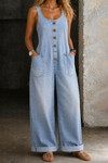 Briana | Vintage Washed Cotton Denim Overalls