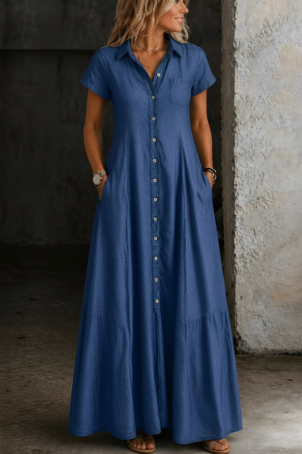 Lakelyn | Long Denim Dress