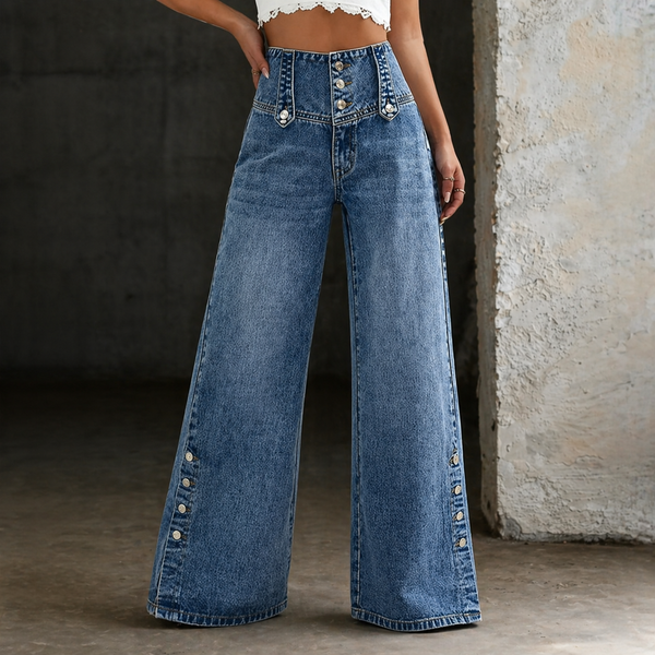 Jolene | High Waist Slit Jeans