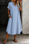 Helen | Lightweight Denim Style Shirt Dress