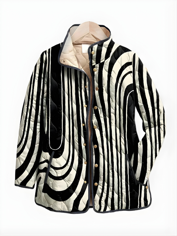 COLETTE™ | Casual Quilted Jacket with Abstract Geometric Design