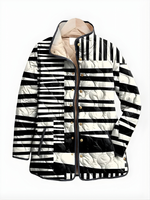 ELODIE™ | Abstract Padded Jacket Black and White