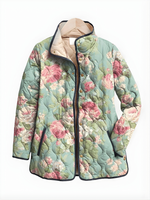 LISA™ | Quilted Jacket with Retro Floral Pattern