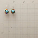 Multi-Colored Turquoise Hoop Earrings
