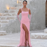Livia™ Elegant Formal Slip Maxi Dress with Open Back