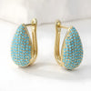 Turquoise Pavé Teardrop Hoop Earrings