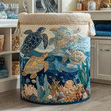 Coastal Turtle Haven Laundry Basket