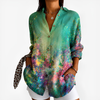 Emerald Watercolor Splash Blouse