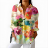 Vibrant Watercolor Floral Blouse