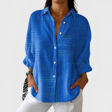 Modern Blue Stripe Blouse
