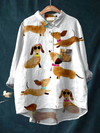 Ayah™ - Cute Dog Dachshund Art Print Casual Shirt