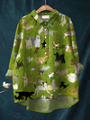 Kaya™ - Women's Cute Dog Art Print Casual Shirt