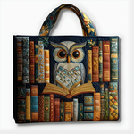 Wise Owl Library Charm | Handmade Quilted Tote