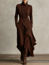 Arielle Vintage Asymmetrical Turtleneck Dress