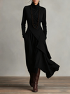 Arielle™ Vintage Asymmetrical Turtleneck Dress