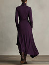 Arielle Vintage Asymmetrical Turtleneck Dress