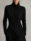 Arielle Vintage Asymmetrical Turtleneck Dress