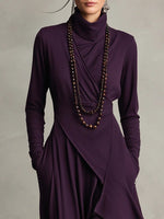 Arielle Vintage Asymmetrical Turtleneck Dress