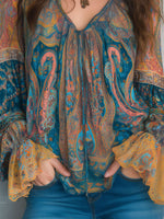 Selah™ Boho Paisley Chiffon Blouse
