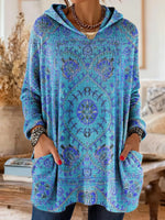Alice™ Retro Ethnic Print Hooded Tunic