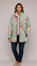 LISA™ | Quilted Jacket with Retro Floral Pattern