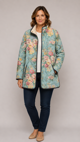 FINLEY™ | Quilted Printed Flower Jacket