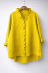 Luisa™ Elegant Ruffled Linen Blend Shirt